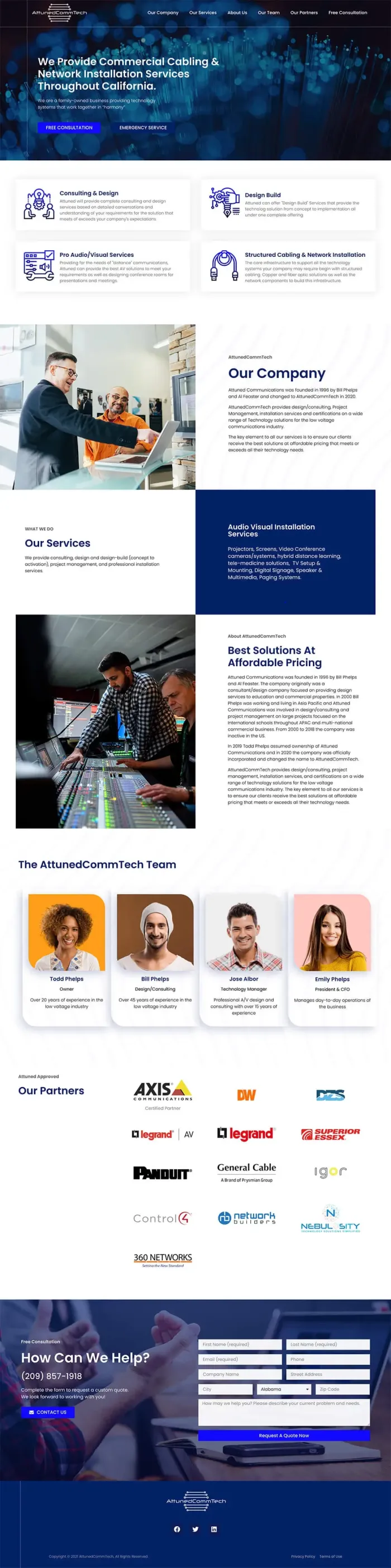 Attuned Commercial Tech website