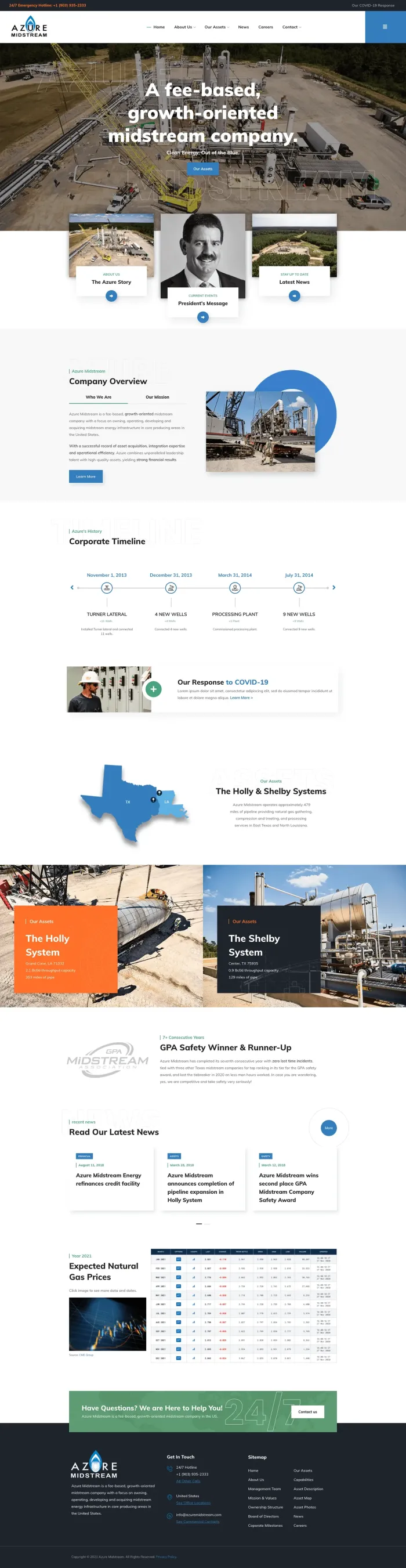 Azure Midstream website