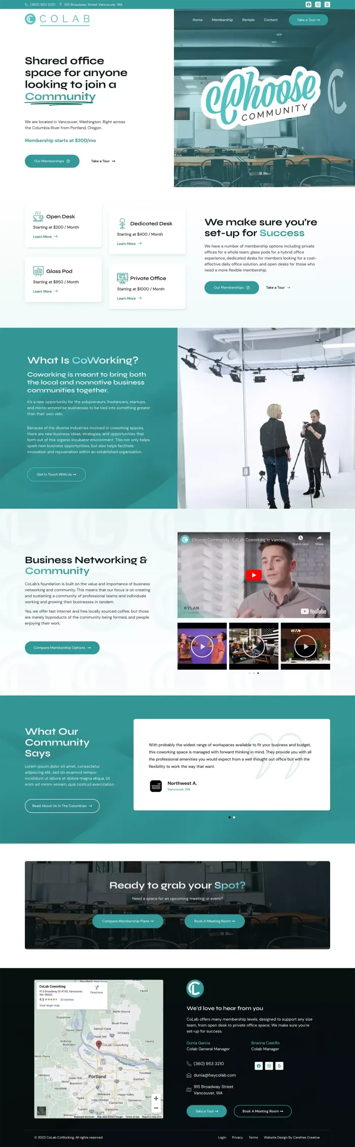 CoLab Coworking website