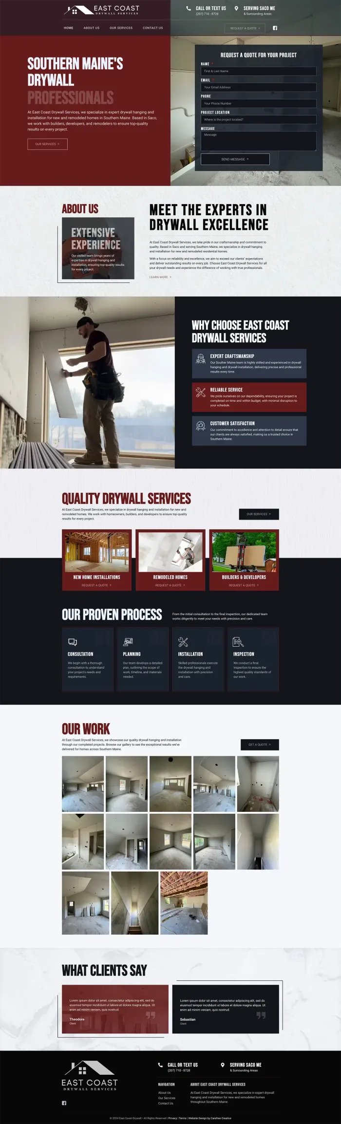 East Coast Drywall website