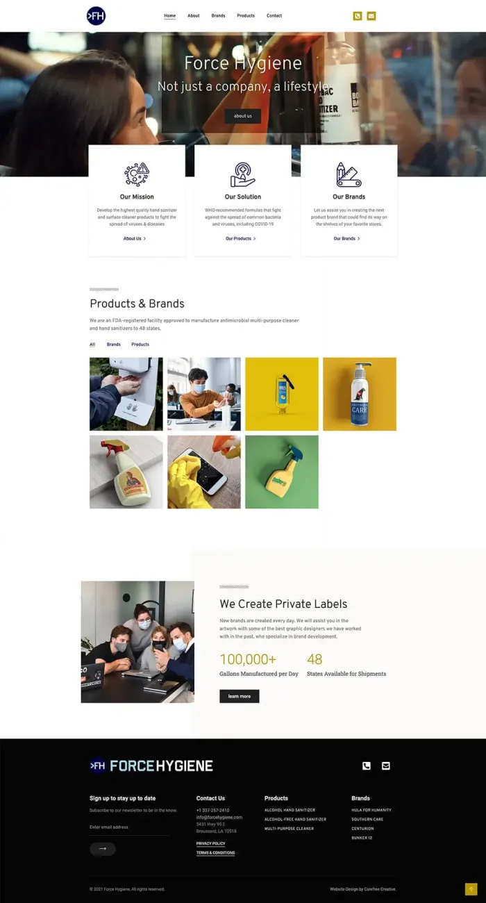 Force Hygiene website