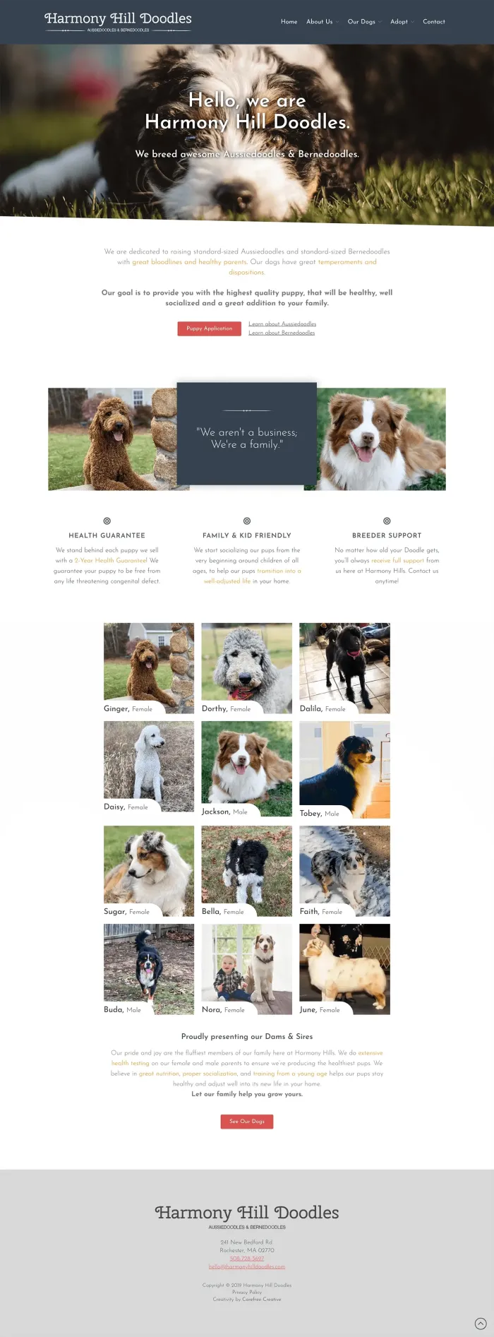 Harmony Hill Doodles website
