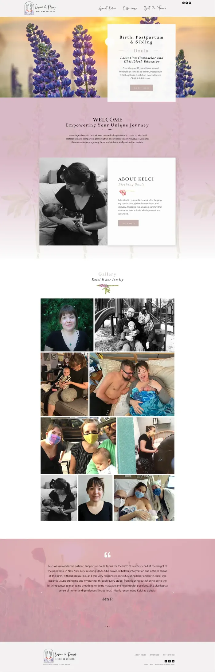 Lupine & Poppy Birthing Services website