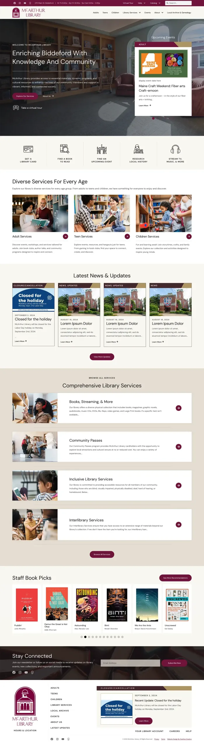 McArthur Library website