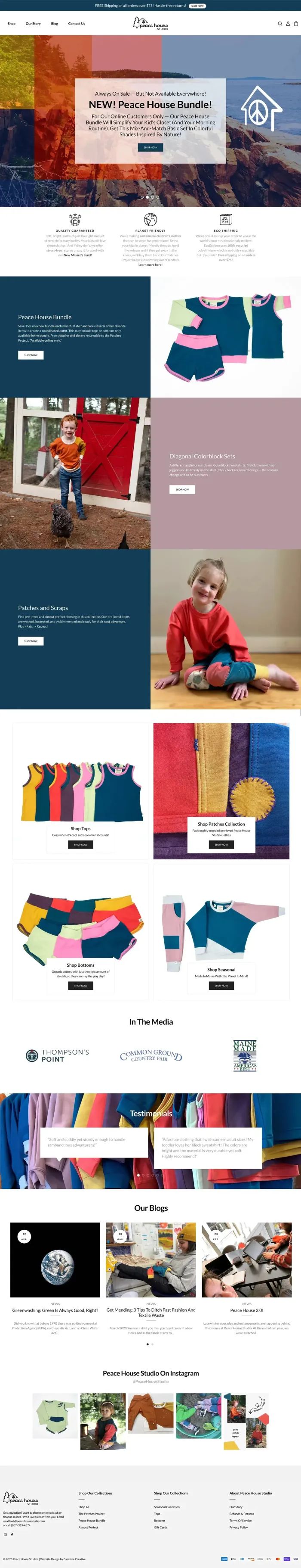 Peace House Studio website