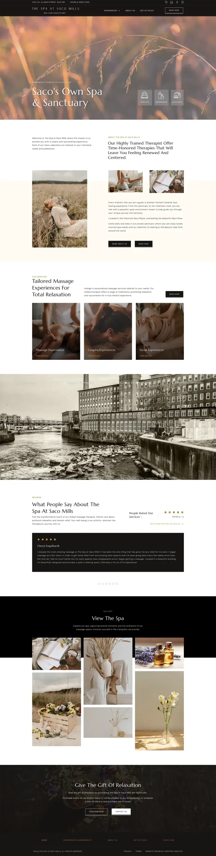 The Spa at Saco Mills website