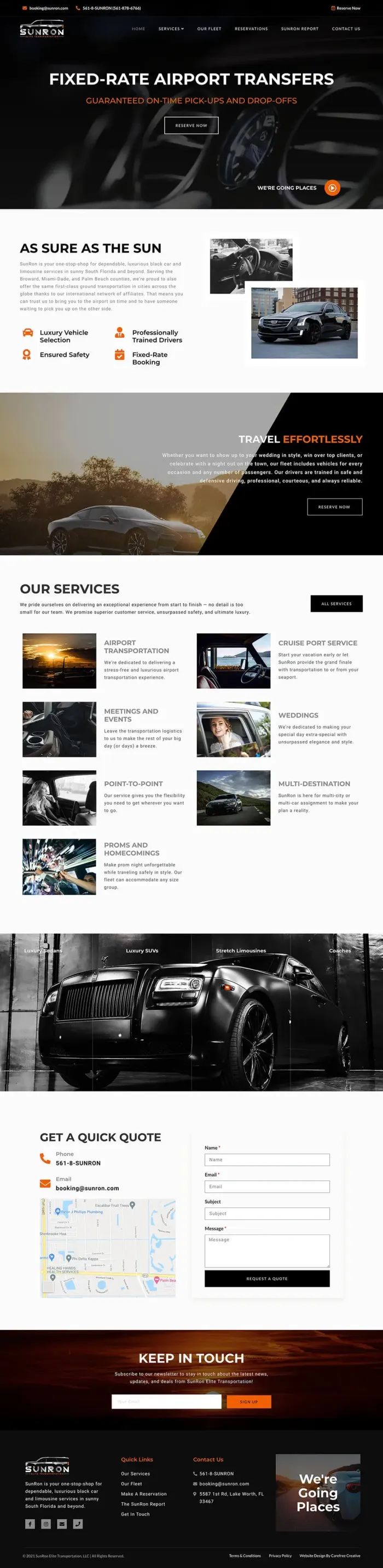 SunRon Elite Transportation website