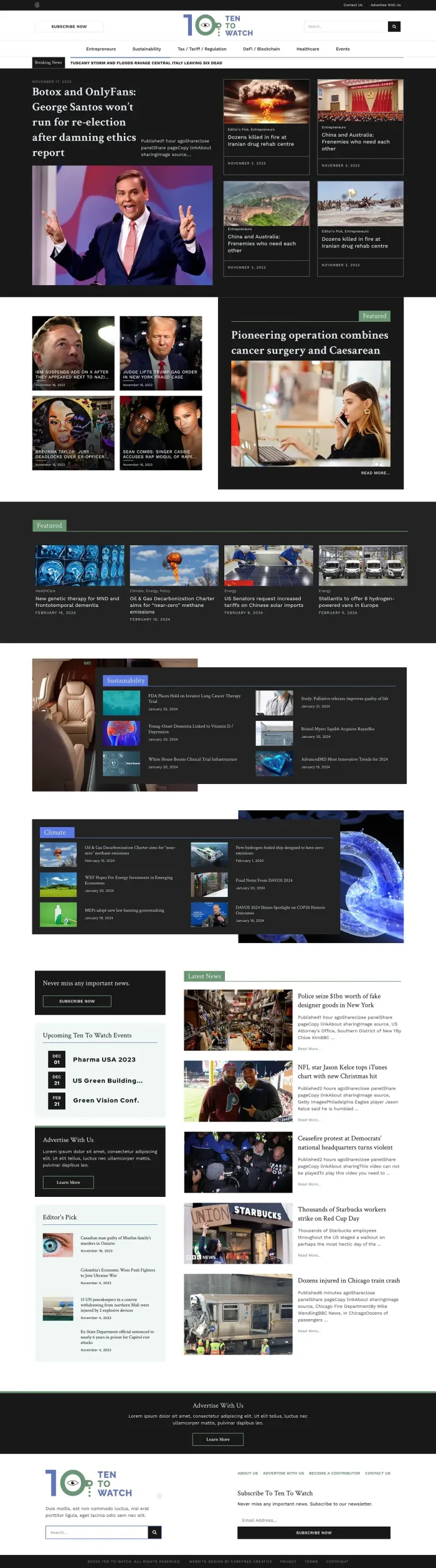 Ten to Watch website