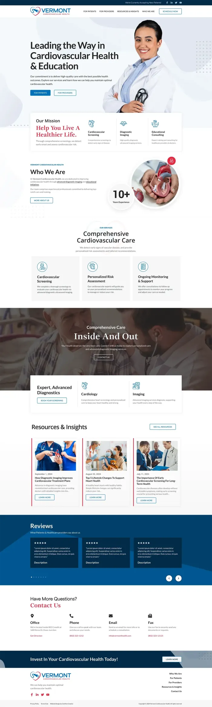 Vermont Cardiovascular Health website