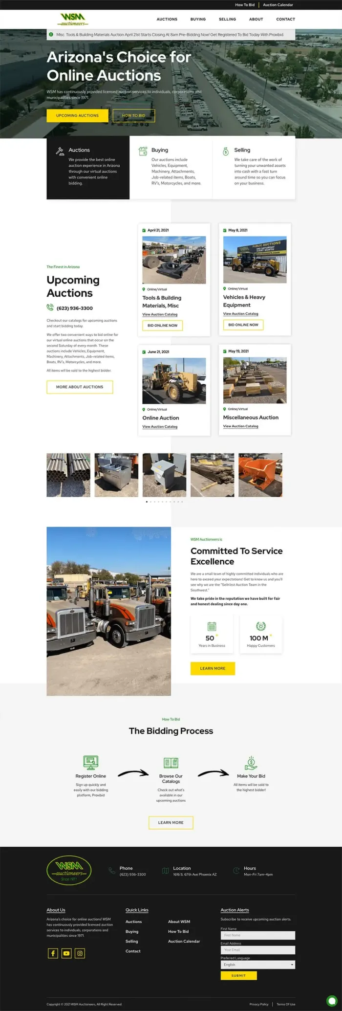 WSM Auctioneers website
