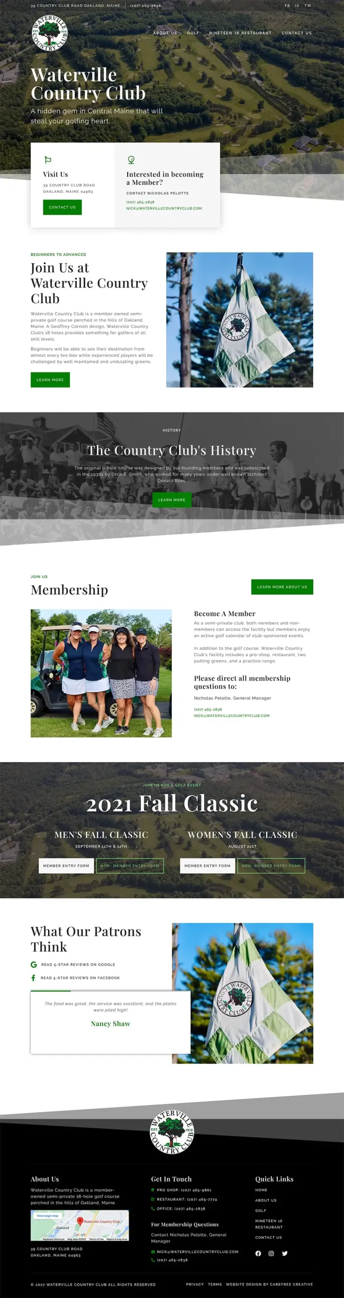 Waterville Country Club website